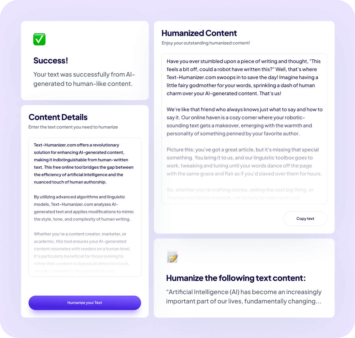 Free Advanced AI Text Content Humanizer Tool Text Humanizer