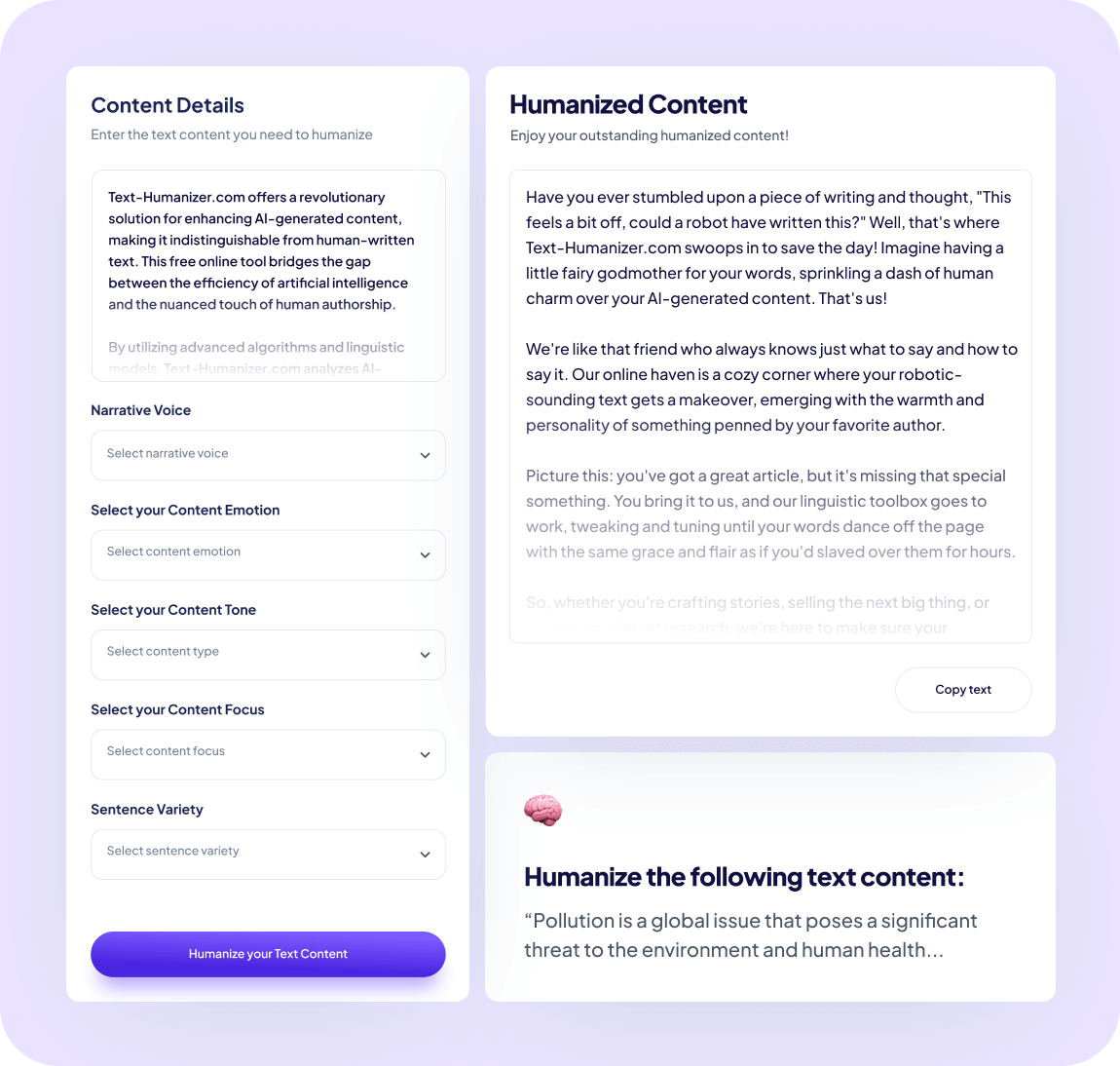 Free Advanced AI Text Content Humanizer Tool Text Humanizer